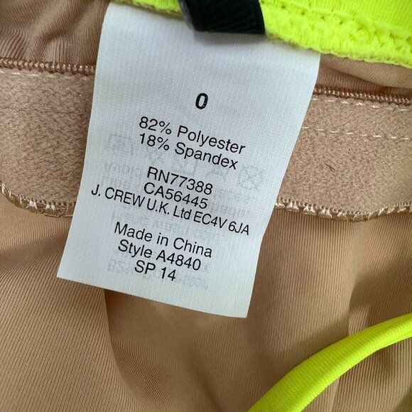 J.Crew Size 0 Neon Yellow One Piece Underwire Swimsuit Beach Resort Vacation - Picture 3 of 11